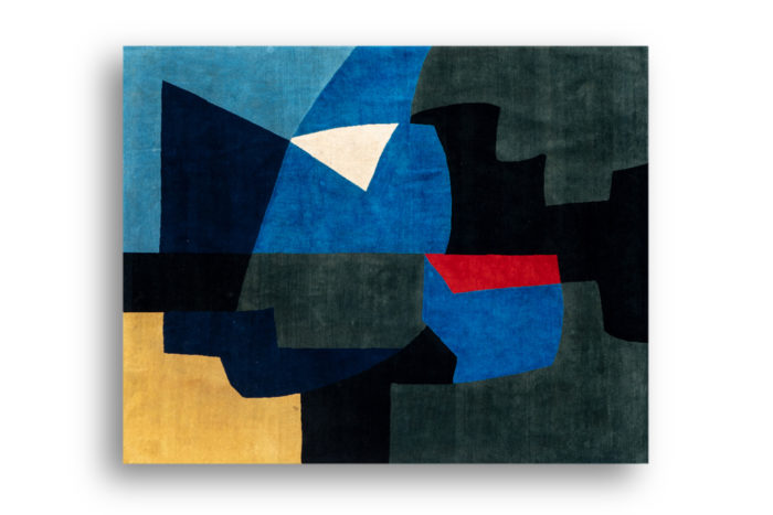 Hand-woven tapestry inspired by Serge Poliakoff. 2023. - face