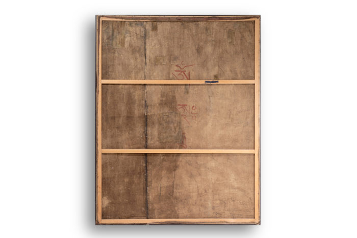 Tibetan Thangka representing a Buddha. Late 19th century. - back