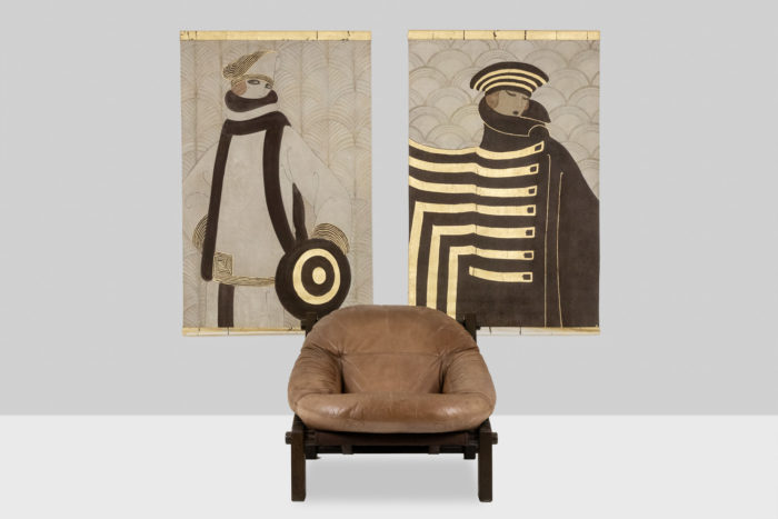 Painted canvas in Art Deco style. Contemporary work. - staging