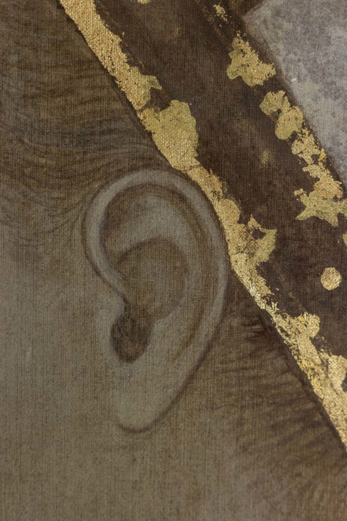 Toile peinte ou panneau décoratif de style Renaissance - oreille