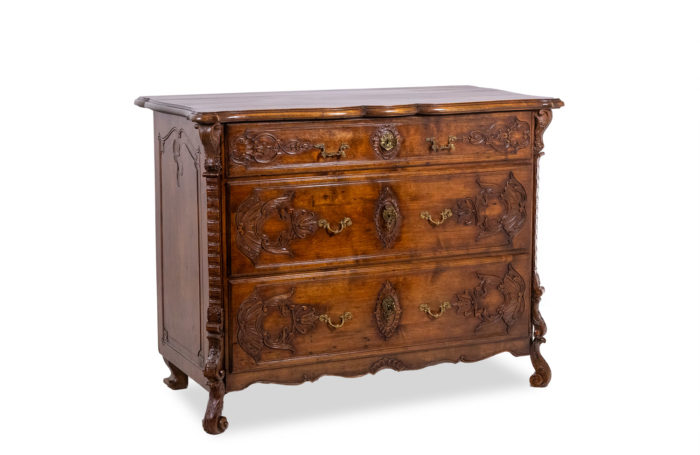 Louis XV style chest of drawers Liège walnut. Circa 1880. - 3:4