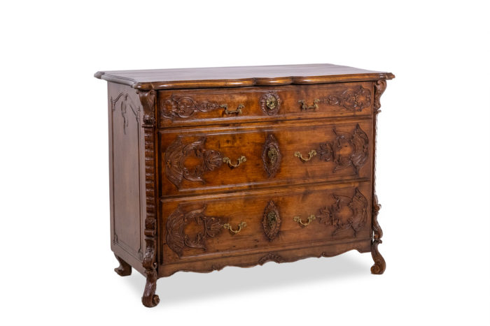 Louis XV style chest of drawers Liège walnut. Circa 1880. - 3:4