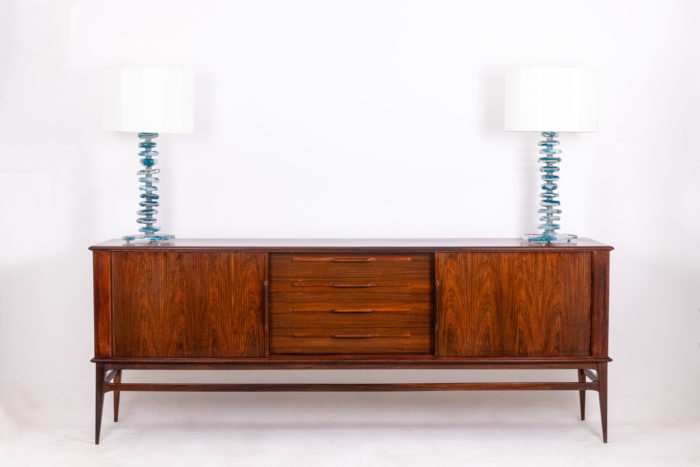Rosewood sideboard with "jalousie" doors. 1970s. - staging