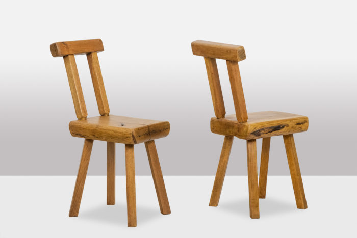 Mobichalet. Brutalist style set of 10 chairs. 1960'.