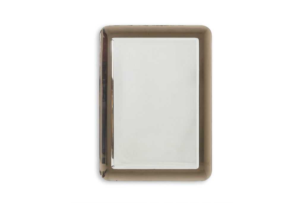 Two-tone rectangular mirror with rounded corners, circa 1950