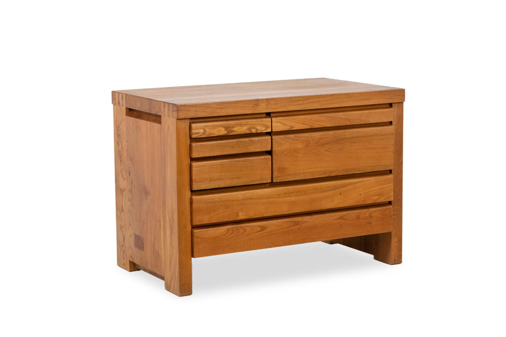 Pierre Chapo. Commodette en orme naturel blond. Circa 1980.