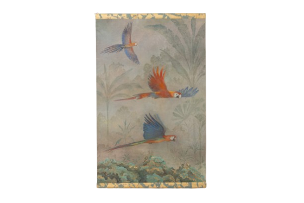 toile peinte 3 perroquets