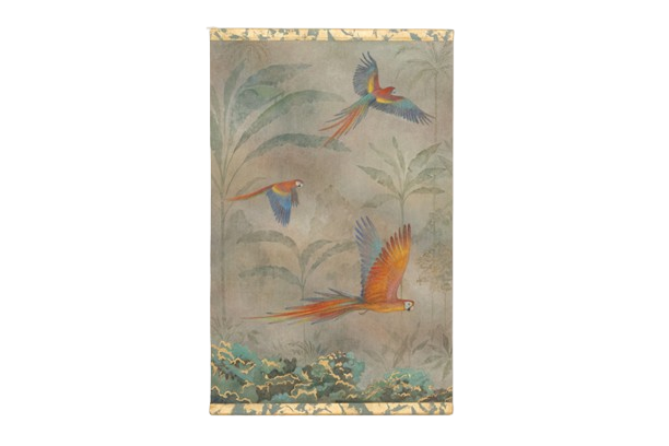 toile peinte perroquets dans forêt tropicale