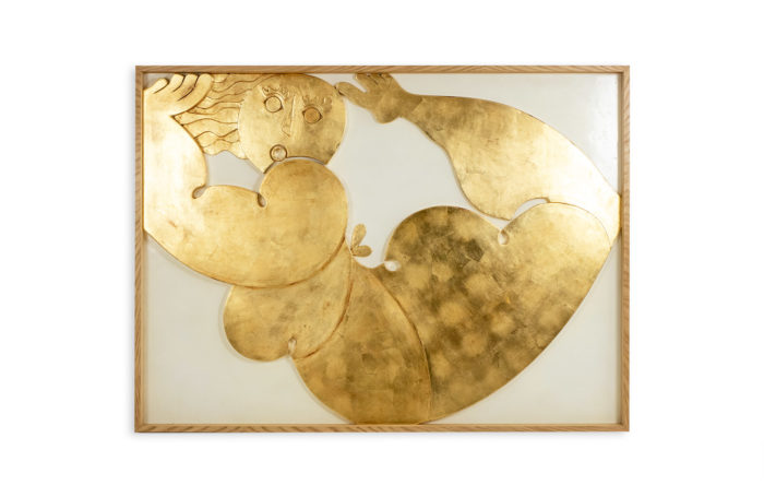 Panneau bas-relief je nage dans le bonheur