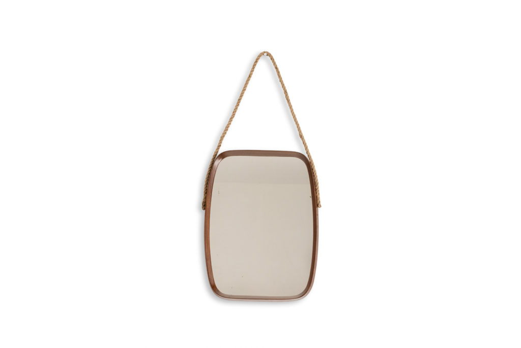 Rectangular mirror in a teak frame. 1960s.